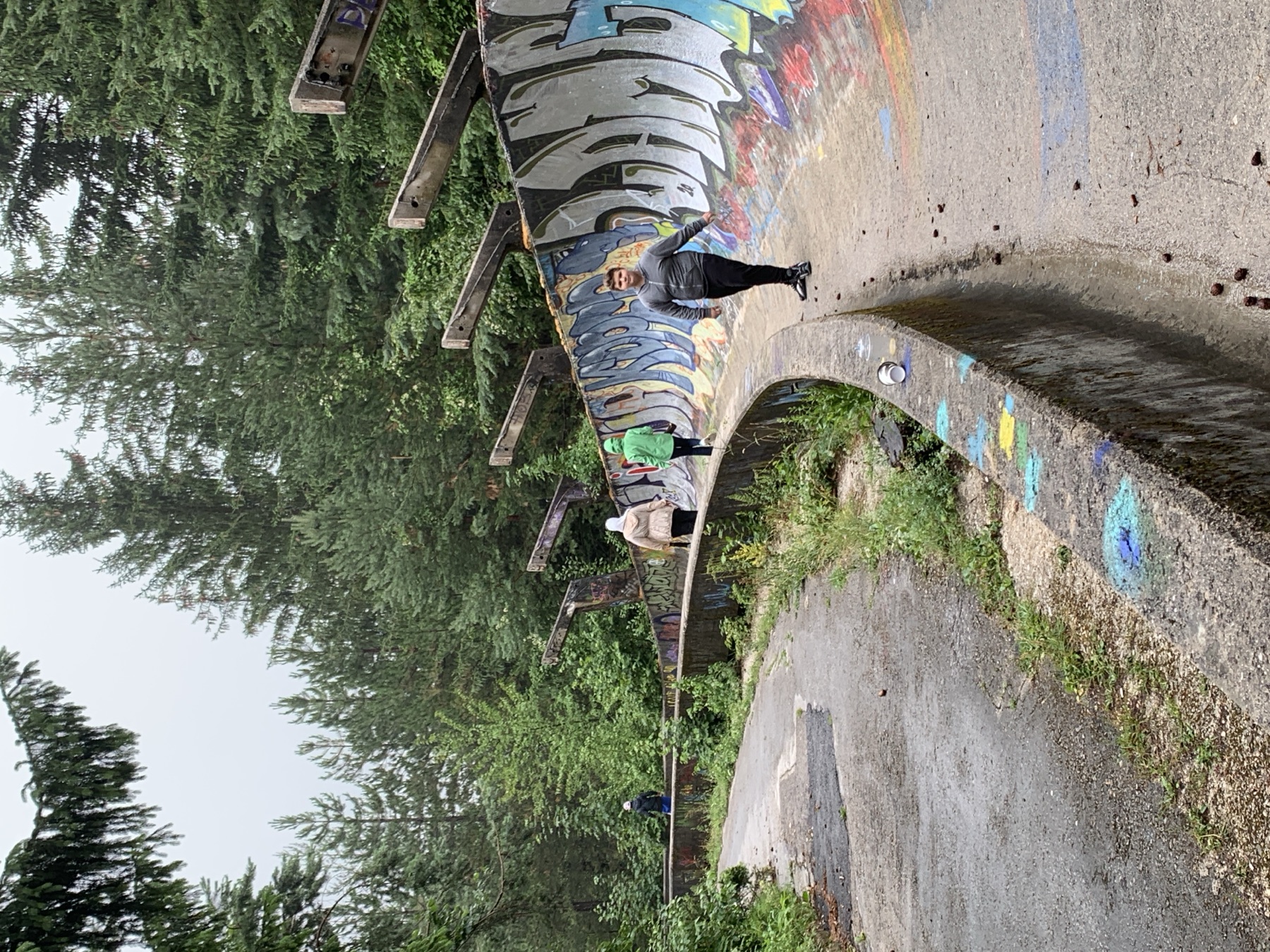 Graffiti-covered 1984 Olympic bobsleigh track on Trebević, Sarajevo