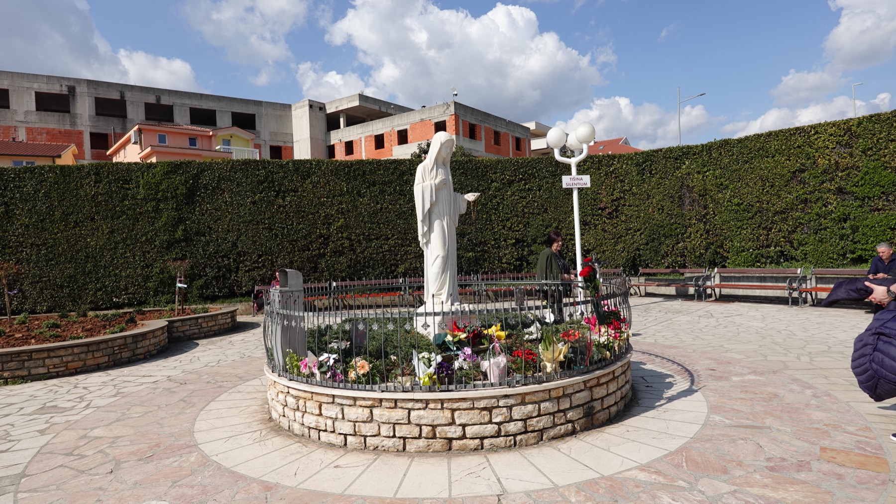 Statue of the Queen of Peace in front of St James Church, Medjugorje