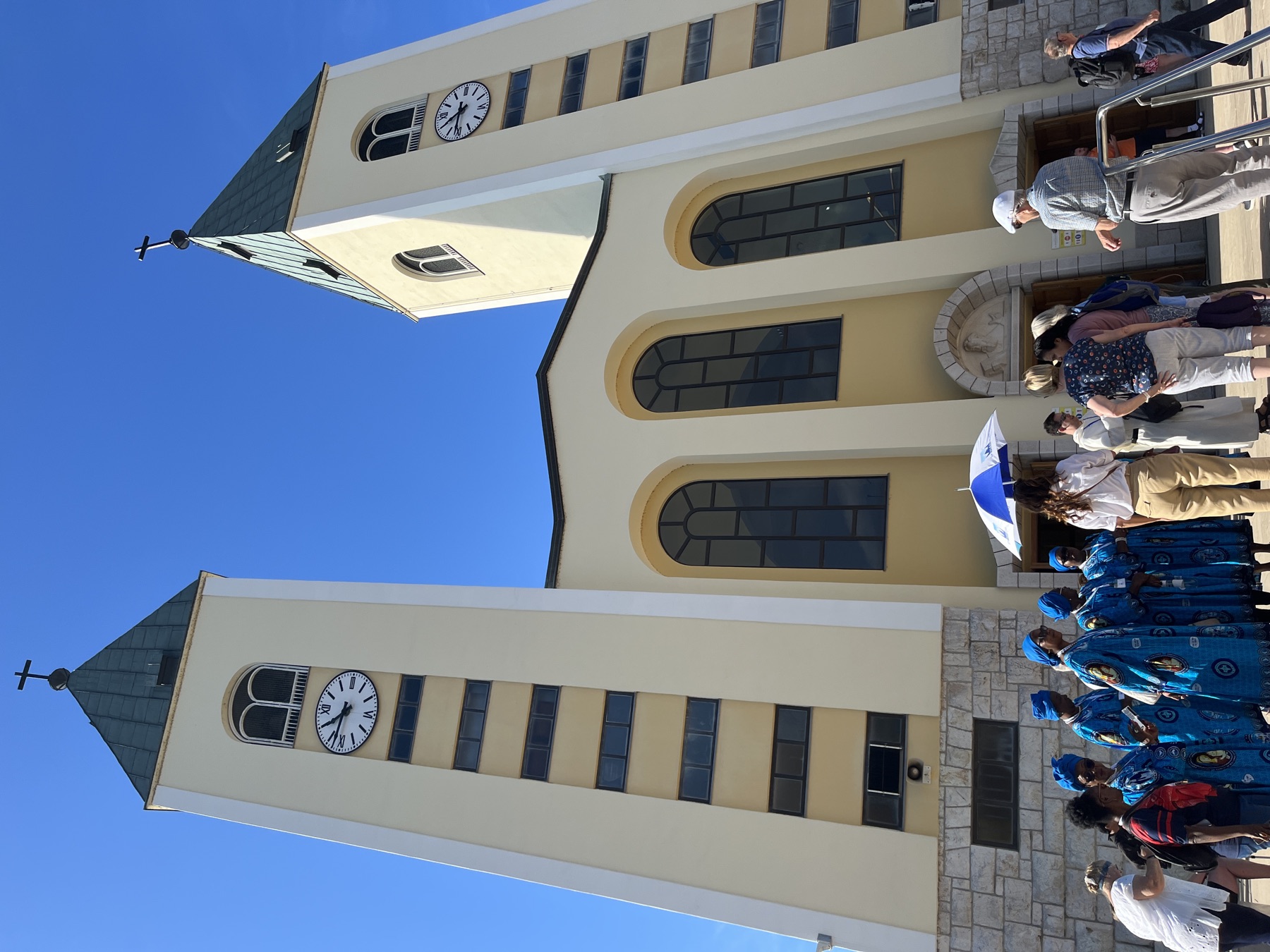 Pilgrims in front of St James Church, Medjugorje